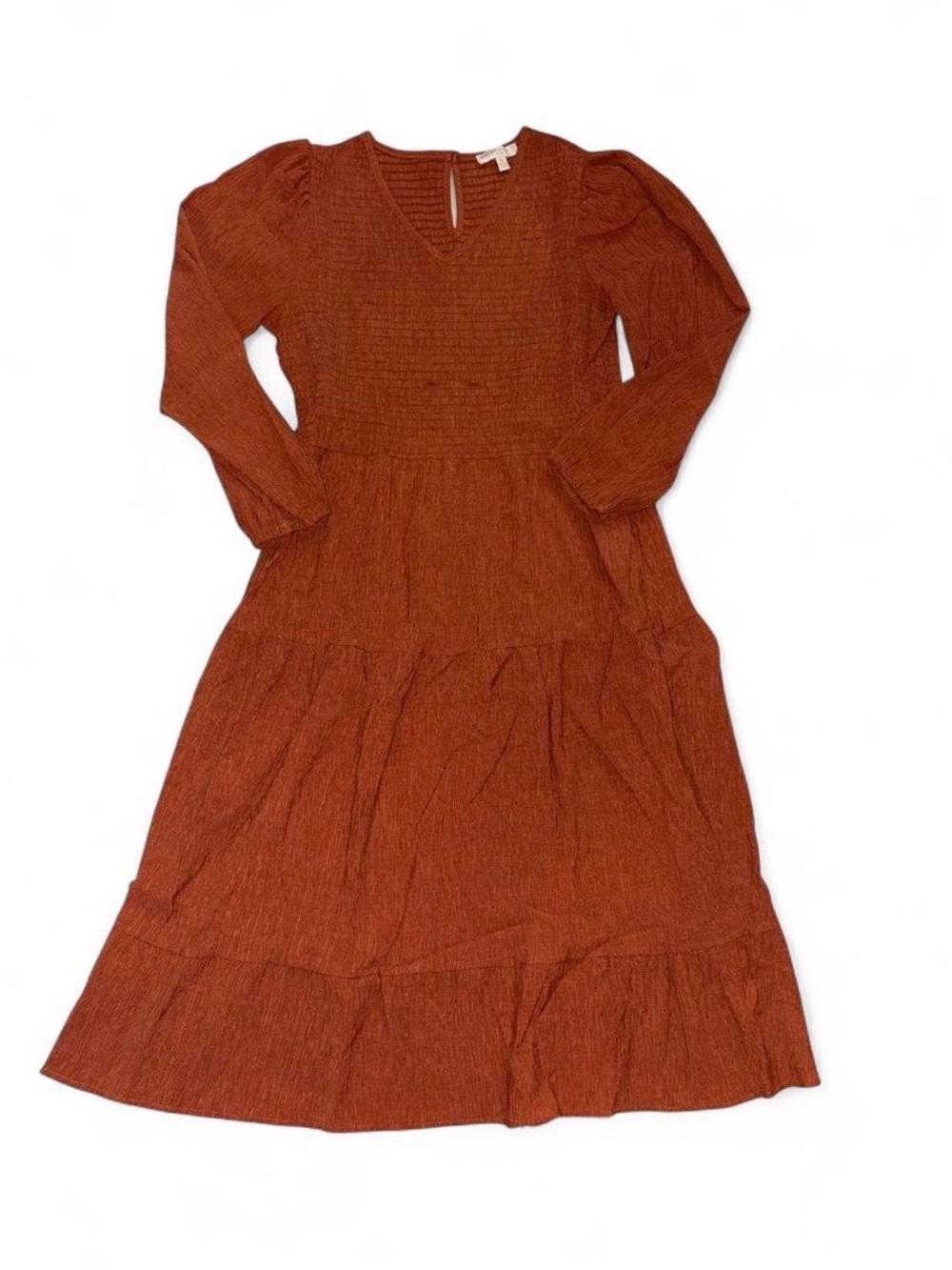 Chelsea & Violet Rust Tiered Midi Dress